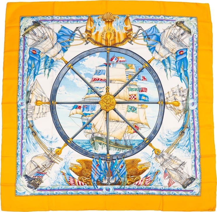 Hermès Hermès Vive le Vent Silk Carre 90 Scarf Tuch
