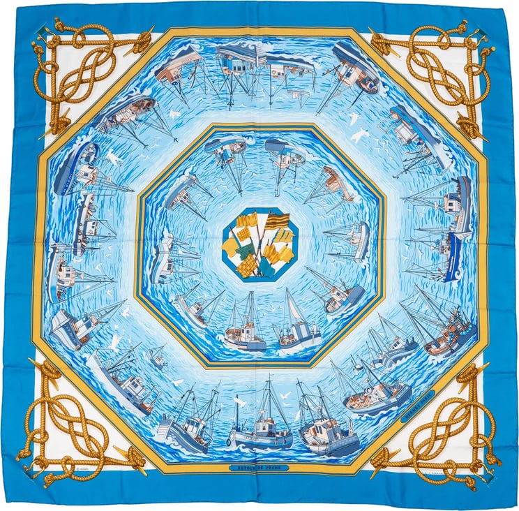 Hermès Hermès Retour de Peche Silk 90 Scarf Tuch