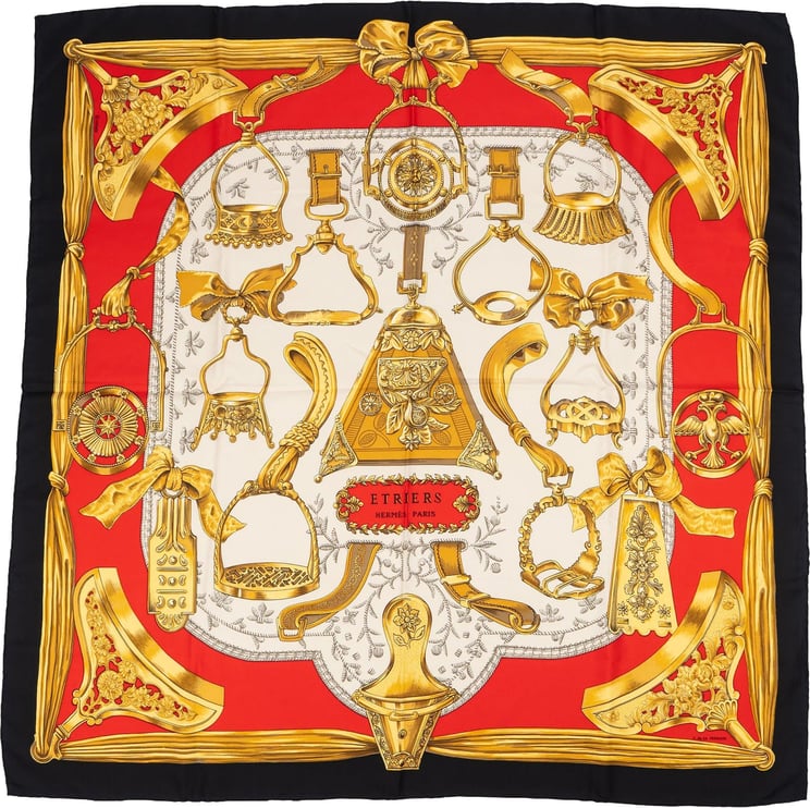 Hermès Hermès Etriers Silk Carre 90 Scarf Tuch