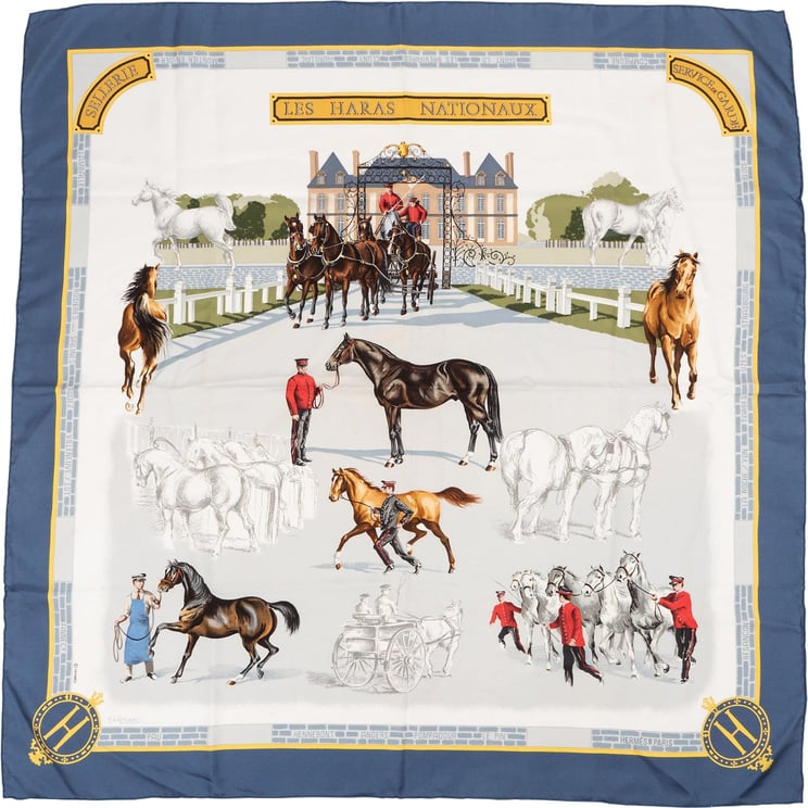Hermès Hermès Les Haras Nationaux Silk Carre 90 Scarf Tuch