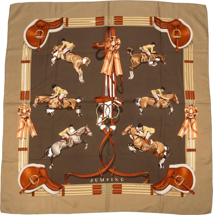 Hermès Hermès Jumping Horses Silk Carre 90 Scarf Tuch