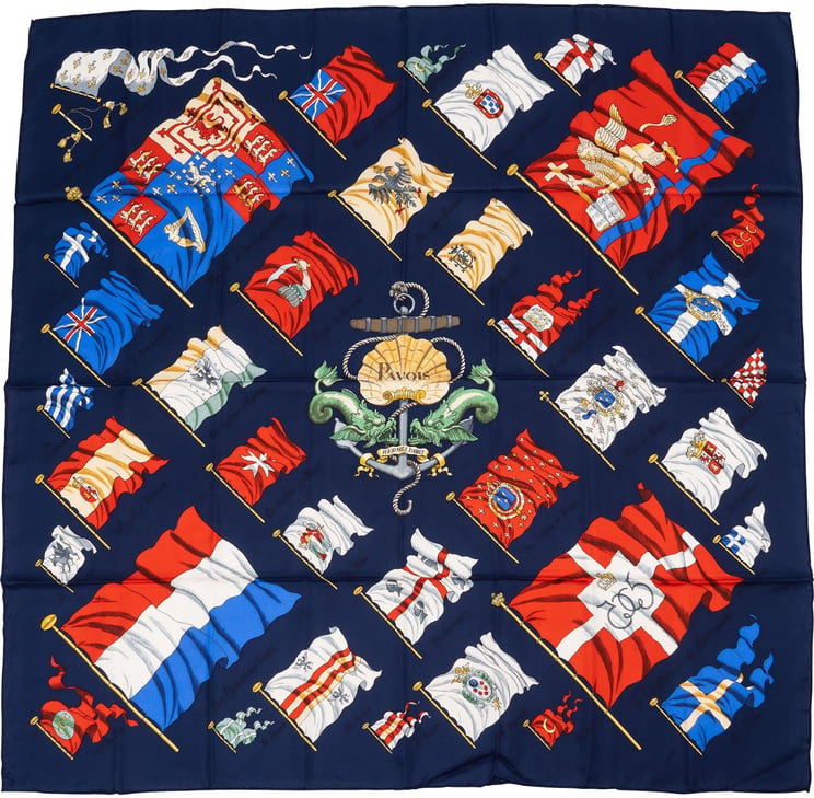 Hermès Hermès Pavois Silk 90 Scarf Tuch