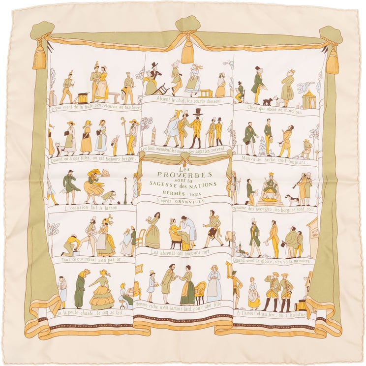 Hermès Hermès Les Proverbes Sont La Sagesse des Nations Silk Carre 40 Scarf Tuch