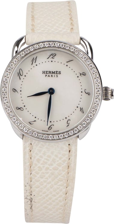 Hermès Hermès Silver Tone Diamons Arceau PM AR5.230 Women Watch