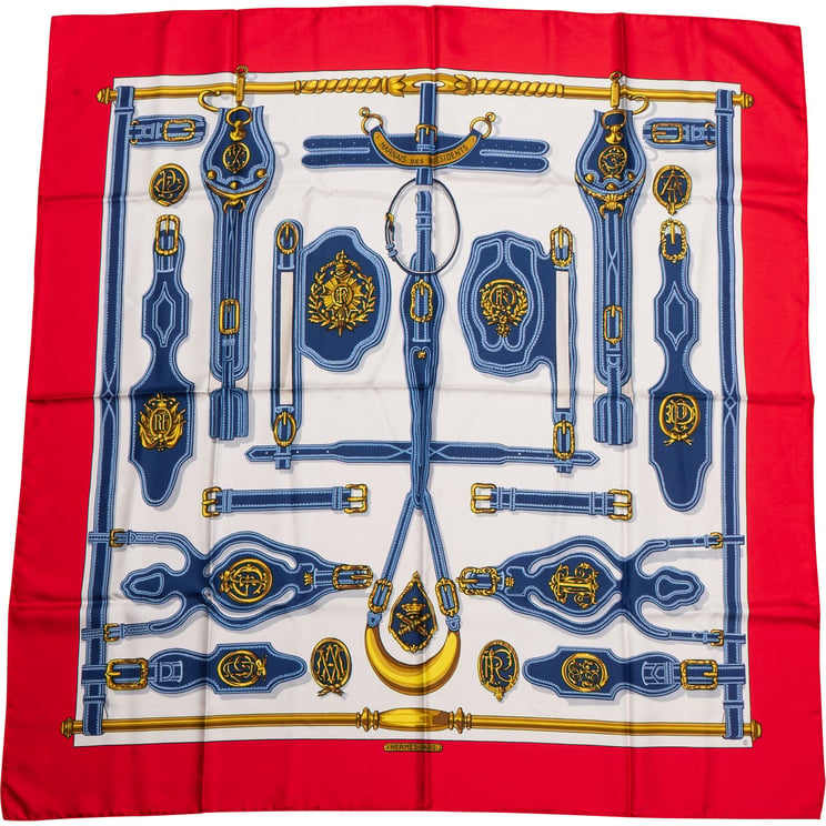 Hermès Hermès Classic "Harnais" Silk Carre 90 Scarf Tuch