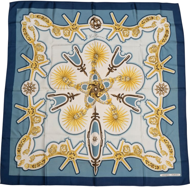 Hermès Hermès Classic "Les Éperons" Silk Carre 90 Scarf Tuch