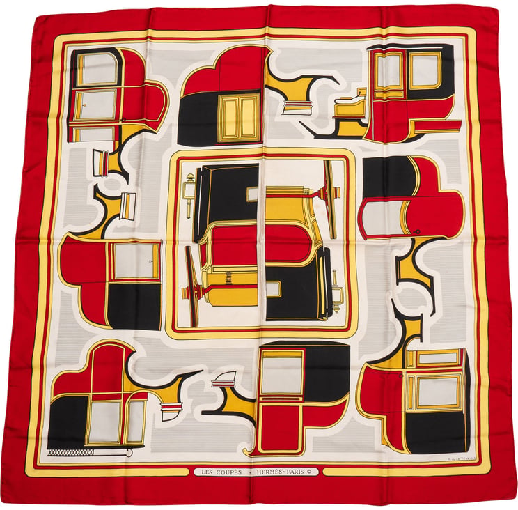 Hermès Hermès Classic "LES COUPÉS" Silk Carre 90 Scarf Tuch