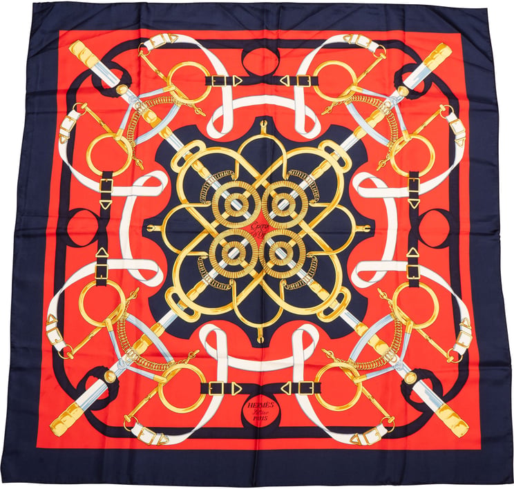 Hermès Hermès Classic "Eperon d´Or" Silk Carre 90 Scarf Tuch