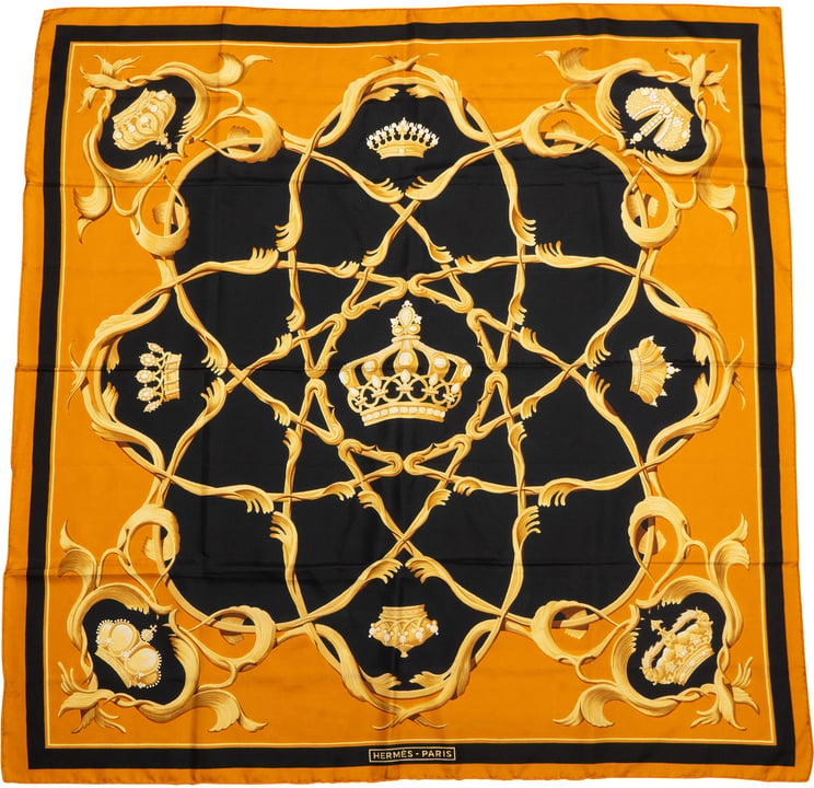 Hermès Hermès Classic "Krona" Silk Carre 90 Scarf Tuch
