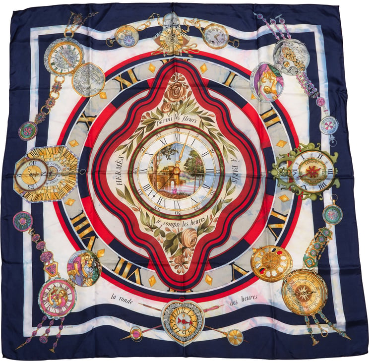 Hermès Hermès Classic "parmi le fleurs" Silk Carre 90 Scarf Tuch