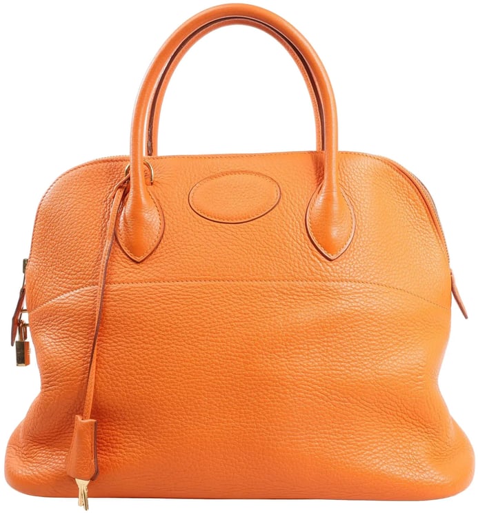 Hermès HERMES Bolide 35 Taurillon Clemence Handbag in Orange □G:2003