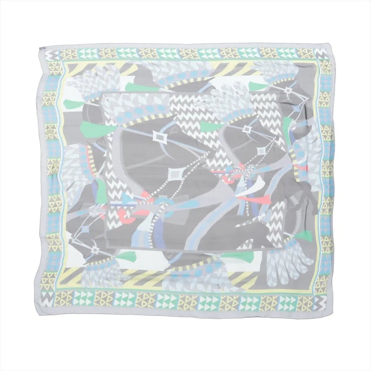 Hermès Hermès Carré 140 "CHEVAUX DE KARNAK" Silk handkerchief in Gray