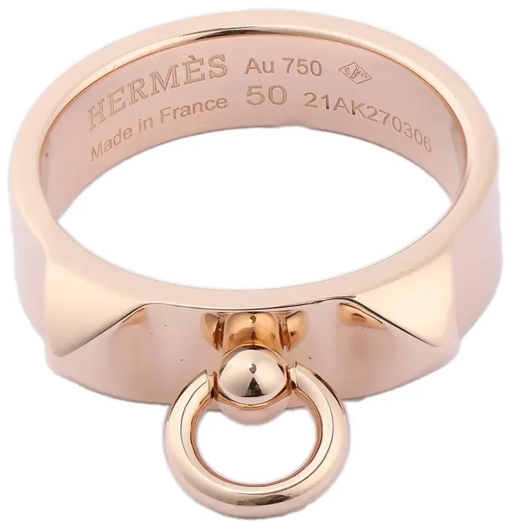 Hermès Hermes Collier de Chien Ring 750(PG) 6.5g 50 21AK270306