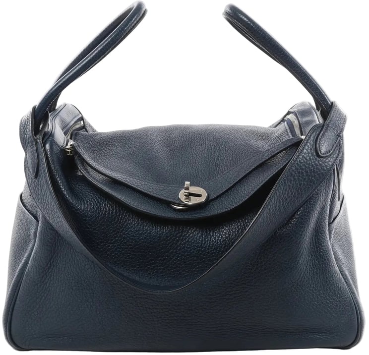 Hermès Hermes Lindy 34 Taurillon Clemence 2Way Handbag in Navy Blue □M: 2009