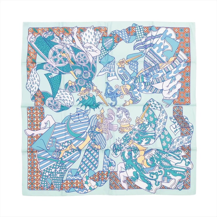 Hermès Hermès Carré 90 "DUELS ONIRIQUES" Silk handkerchief in Blue