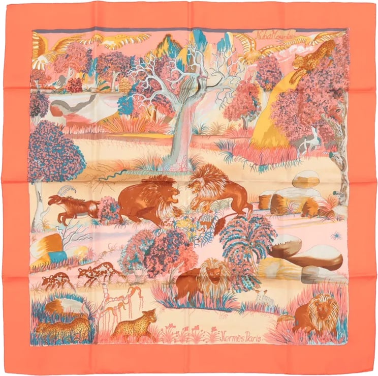 Hermès Hermès Carré 90 "Nuba Mountain" Silk handkerchief in Orange