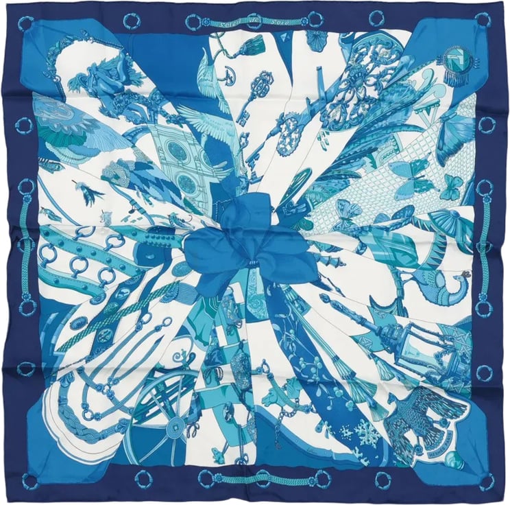 Hermès Hermès Carré 70 "soleil de soie" Silk handkerchief in Blue