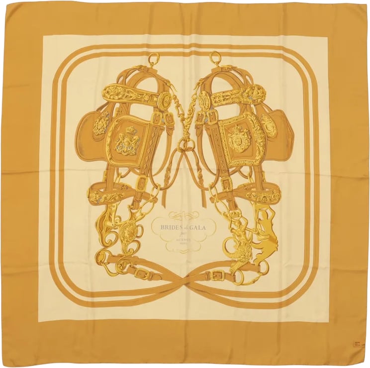 Hermès Hermès Carré 140 "BRIDES de GALA" Silk handkerchief in Brown