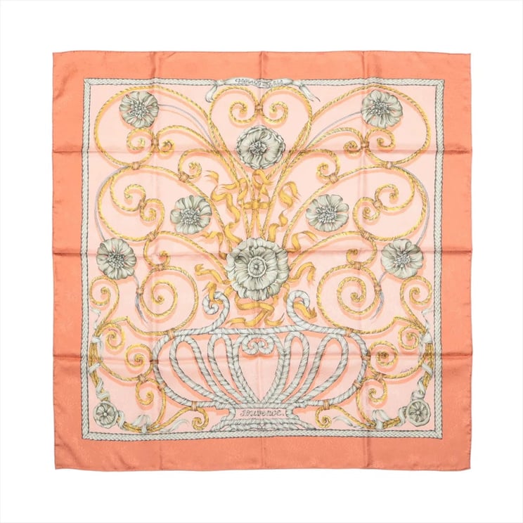 Hermès Hermès Carré 90 "JOUVENCE" Silk handkerchief in Orange