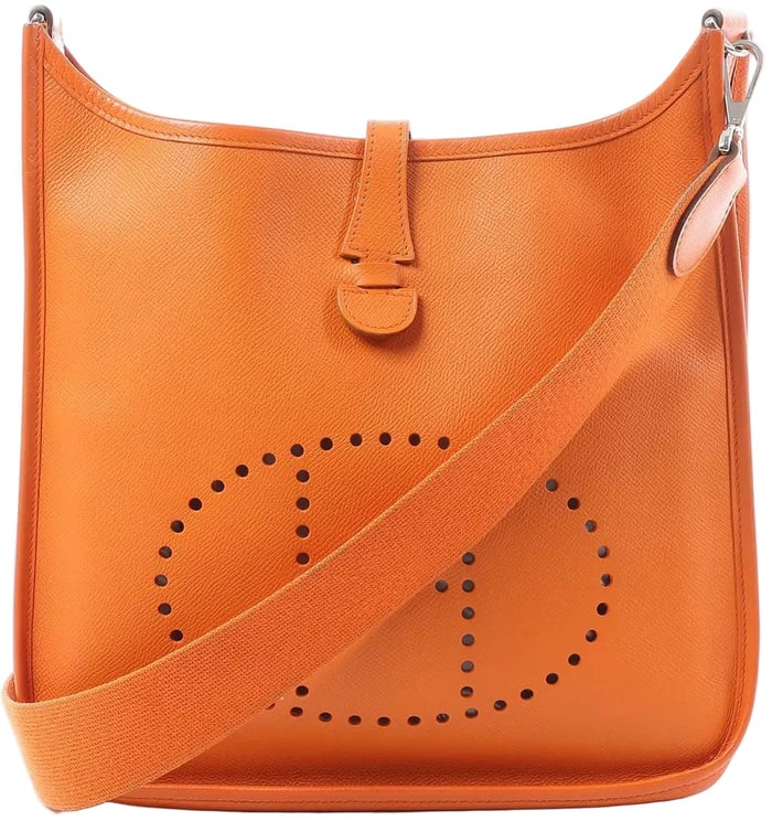 Hermès Hermes Evelyn 1 29 PM Epsom Leather Shoulder Bag in Orange □N:2010