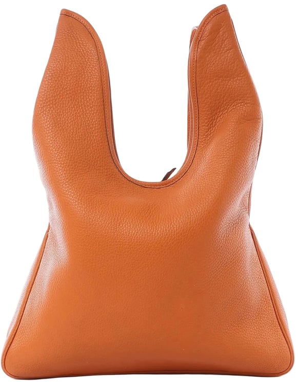 Hermès HERMES Massai PM Taurillon Clemence Leather Shoulder Bag in Orange □J: 2006