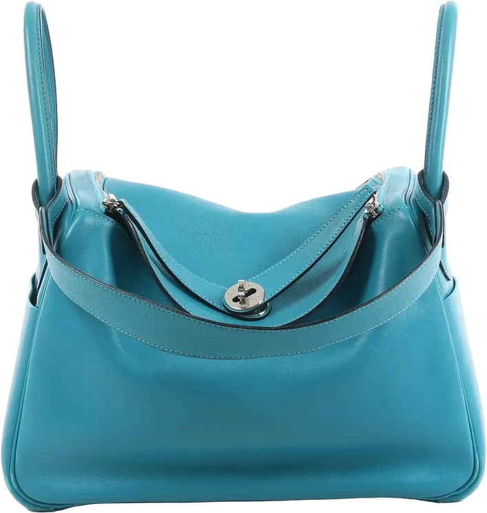 Hermès Hermes Lindy 30 Veau Swift 2Way Handbag in Turquoise □K: 2007