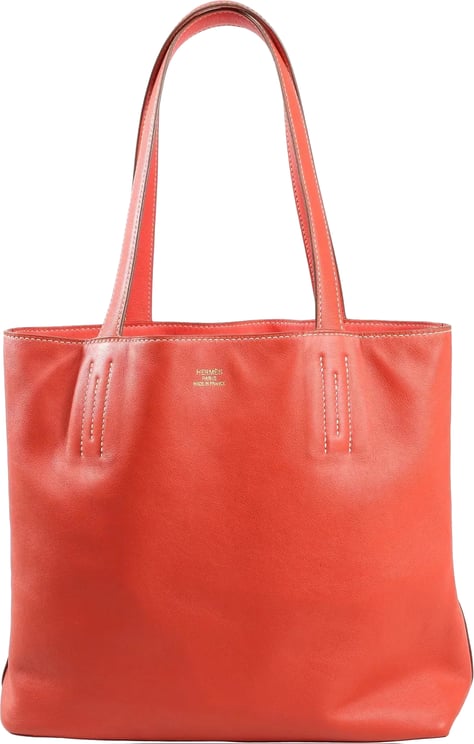 Hermès HERMES Double Sense 28 Veau Swift Shoulder Bag in Sanguine x Rose Jaipur □R: 2014