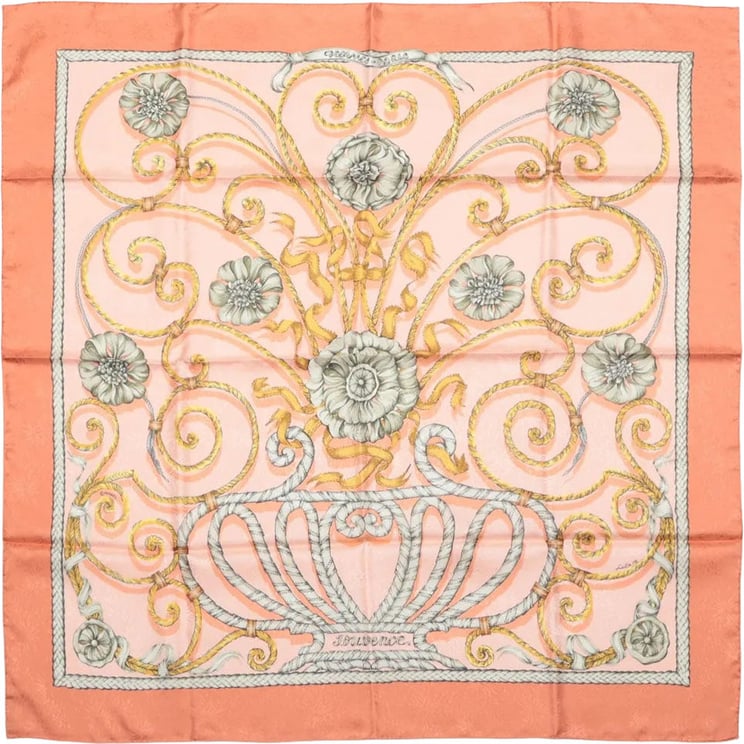Hermès Hermès Carré 90 "JOUVENCE" Silk handkerchief in Orange
