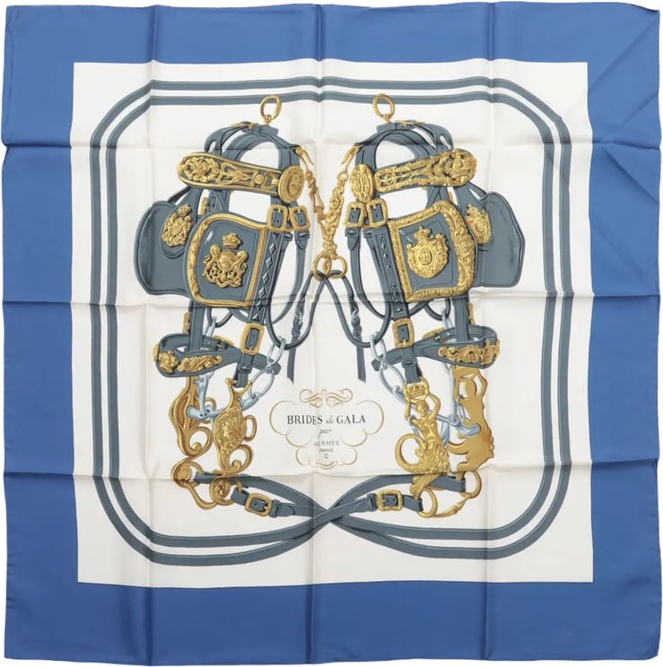 Hermès Hermès Carré 90 "BRIDES de GALA" Silk handkerchief in Blue