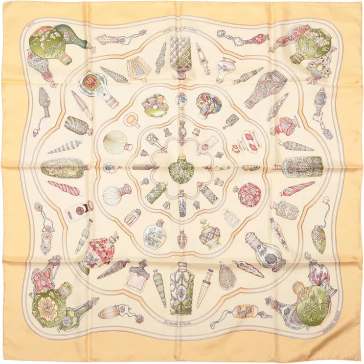 Hermès Hermès Carré 90 "Qu'Importe Le Flacon" Silk handkerchief in Beige