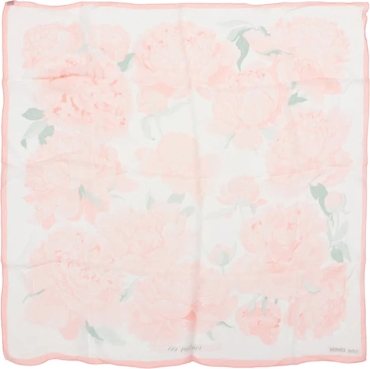 Hermès Hermès Carré 90 "Les Pivoines Koyaku" Silk handkerchief in Pink