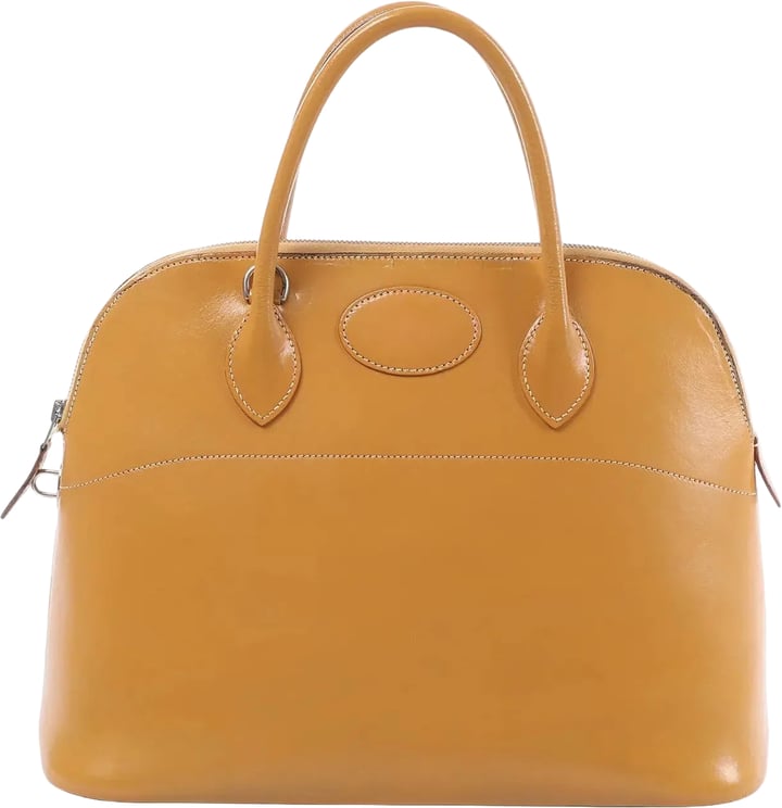 Hermès HERMES Bolide 35 Leather Handbag in Natural Brown □D: 2000