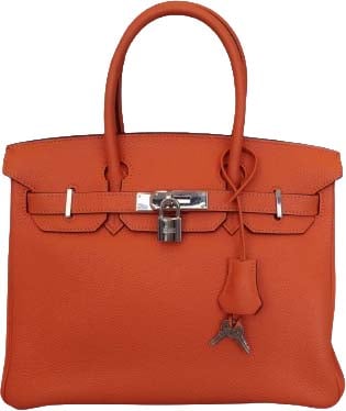 Hermès Hermes Birkin Handbag Orange Togo with Palladium Hardware 30