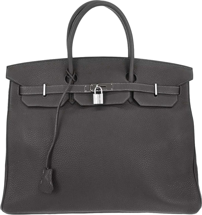 Hermès Hermes Birkin Handbag Grey Clemence with Palladium Hardware 40