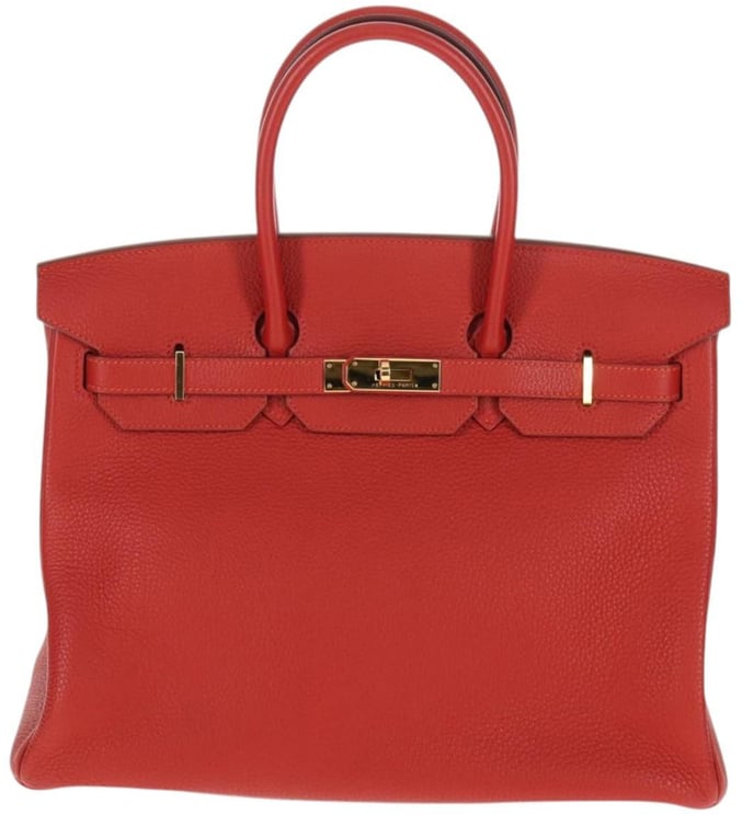 Hermès Hermes Birkin Handbag Red Togo with Gold Hardware 35
