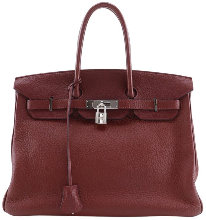 Hermès Hermes Birkin Handbag Red Crinoline Taurillon Clémence
