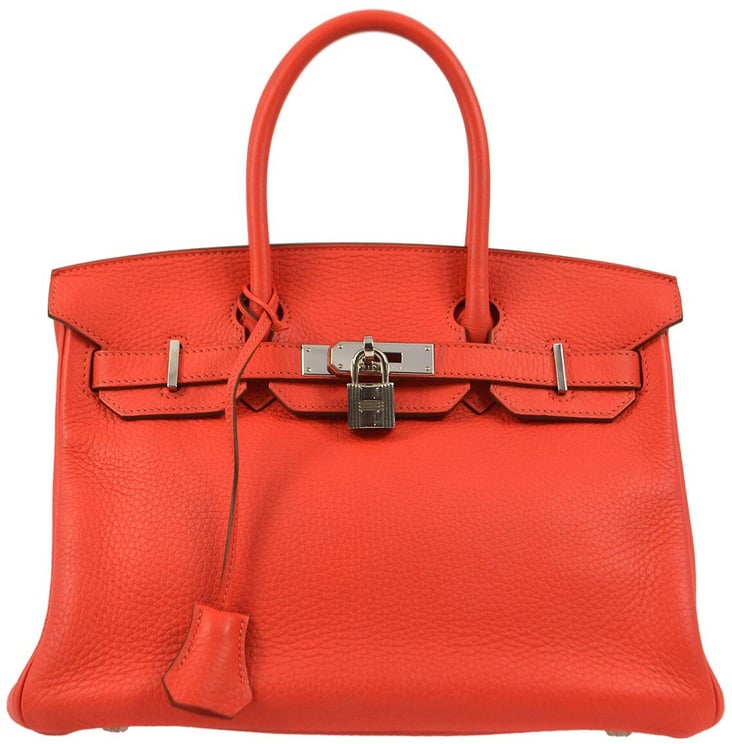 Hermès Hermes Birkin Handbag Pink Clemence with Palladium Hardware 30