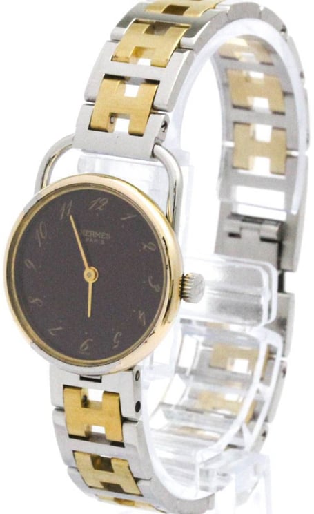 Hermès Hermes Arceau Quartz Watch Stainless Steel and Plated Metal 25