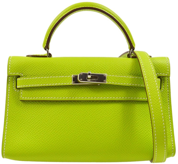 Hermès Hermes Kelly Mini II Bag Green Epsom with Palladium Hardware 20