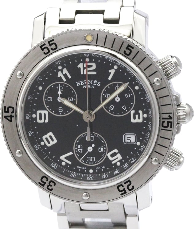 Hermès Hermes Clipper Diver Chronograph Quartz Watch Stainless Steel 39