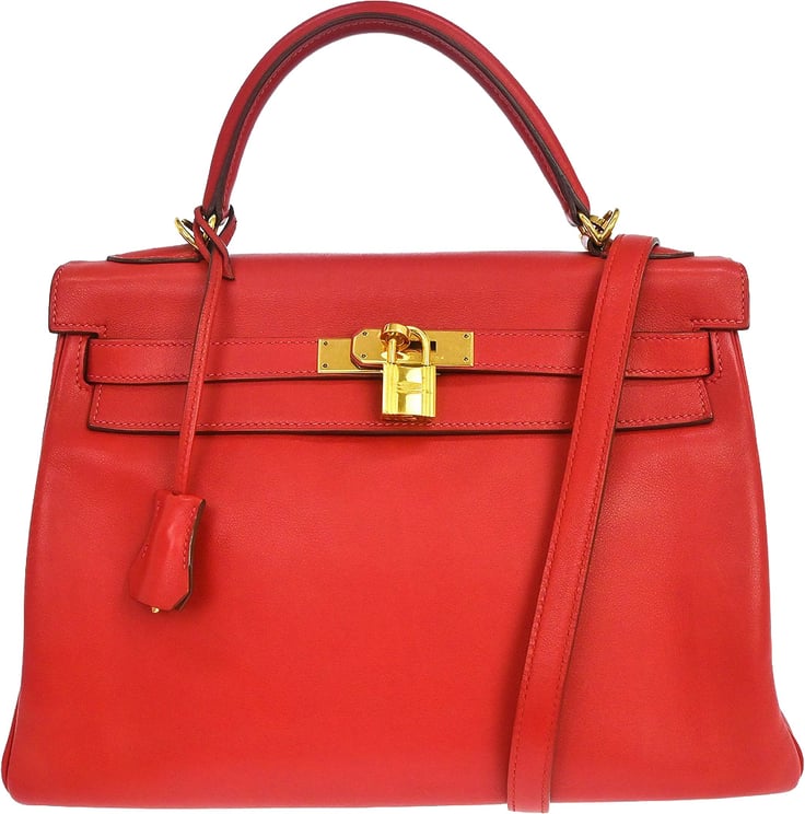 Hermès Hermes Kelly Red Gulliver with Gold Hardware 32