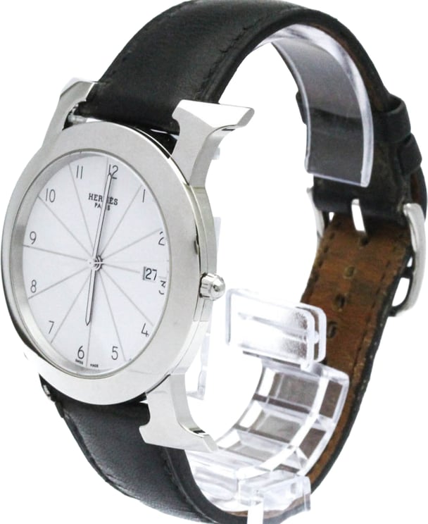 Hermès Hermes Heure H Ronde Quartz Stainless Steel and Leather 40