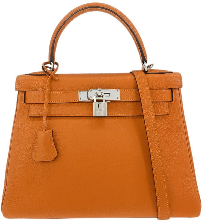 Hermès Hermes Kelly Handbag Blue Togo with Palladium Hardware 28