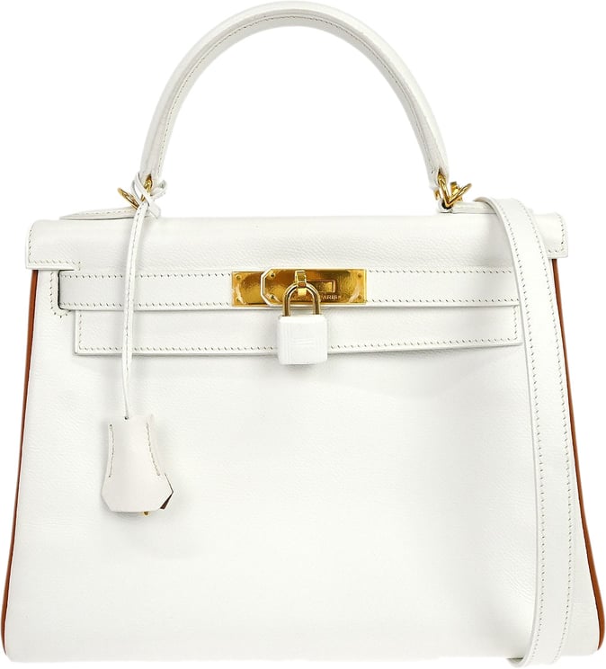 Hermès Hermes Kelly White Epsom with Gold Hardware 28