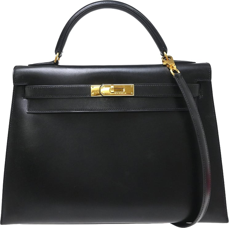 Hermès Hermes Kelly Black Box Calf with Gold Hardware 32