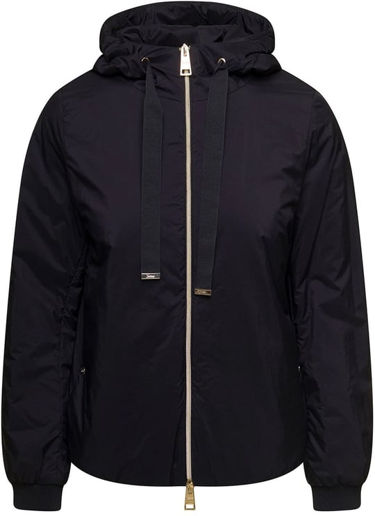 Herno Herno Matt Black Hooded Bomber Jacket