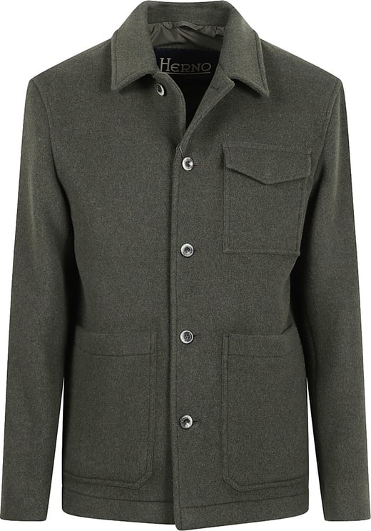 Herno Double-Layered Wool Jacket With Twill Texture