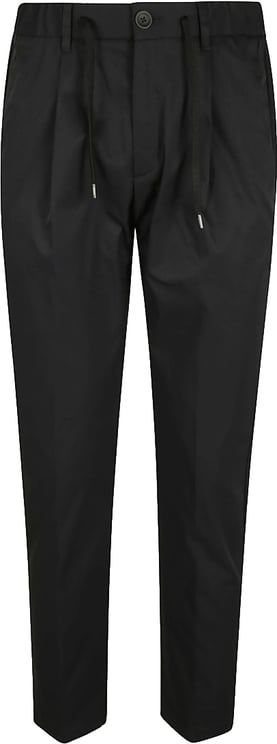 Herno Mechanical Stretch Twill Trousers With Drawstring Waist And Vintage Finish