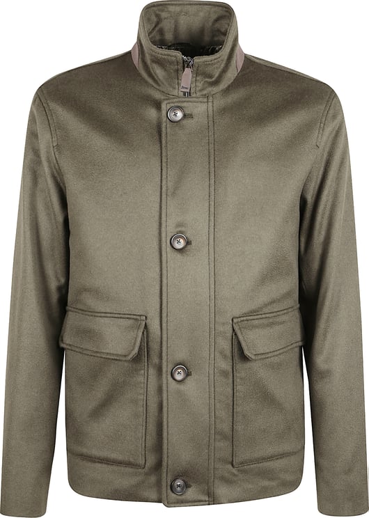 Herno Casual Jacket With Sheepskin-Lined High Collar