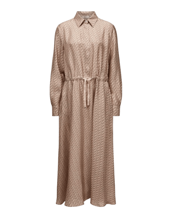 Herno Silk Shirt Waist Belt Midi Dress